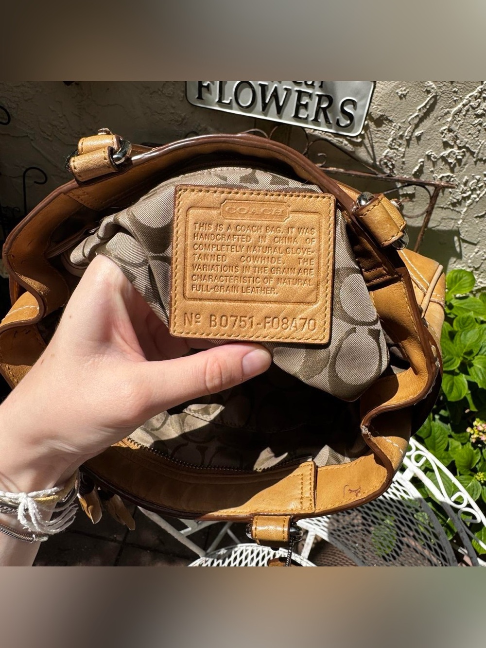 Coach Tan Hampton Shoulder Bag - Picture 7 of 8